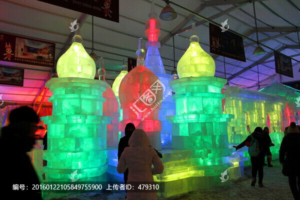 冰雕,冰雪,建筑,冰燈,夜景