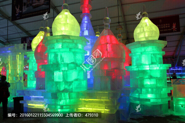 冰雕,冰雪,建筑,冰燈,夜景