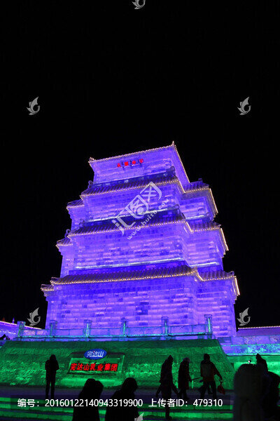 冰雕,冰雪,建筑,冰燈,夜景