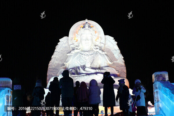佛像,雪雕