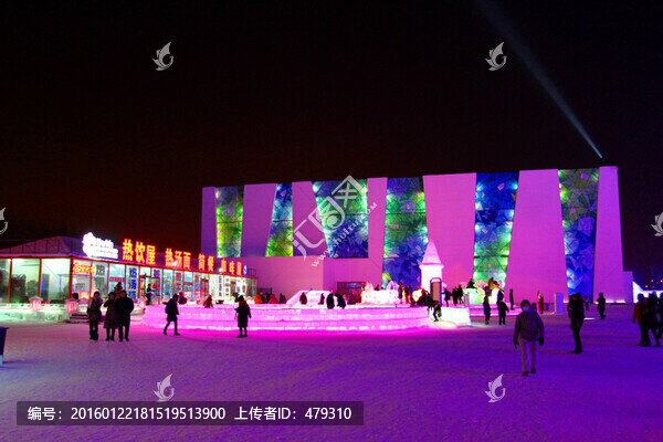 冰雕,冰雪,建筑,冰燈,夜景