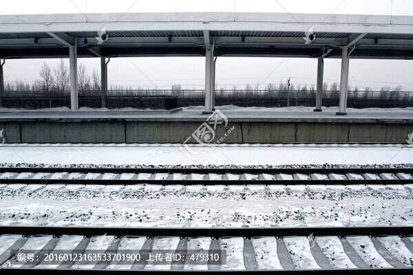 站臺,鐵路,雪