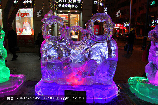 哈爾濱市,中央大街,冰燈