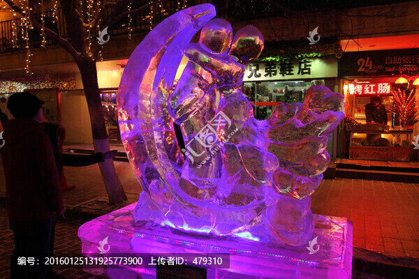 哈爾濱市,中央大街,冰燈