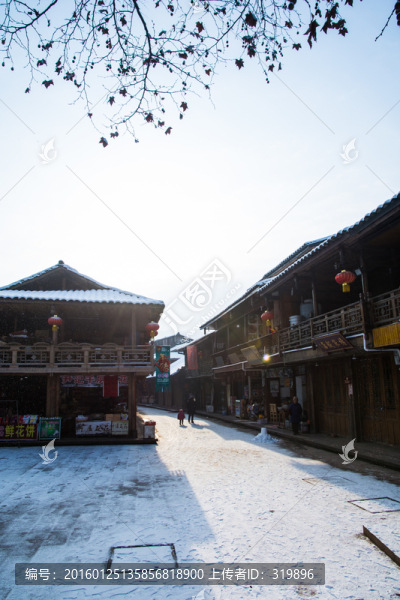 上里古鎮(zhèn)的雪景與日出