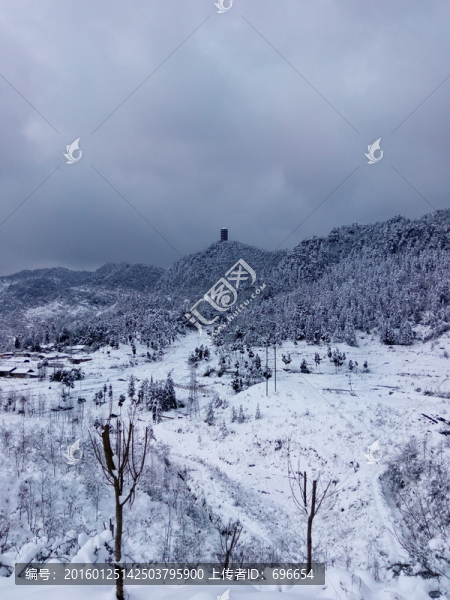遠觀雪中習源樓