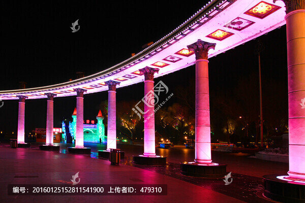 冰燈,松花江畔,防洪紀(jì)念塔
