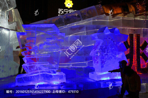 冰雕,冰雪,建筑,冰燈,夜景