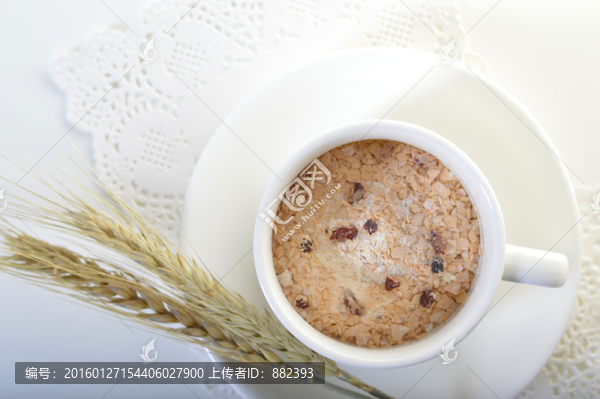 紅棗麥片頂視圖