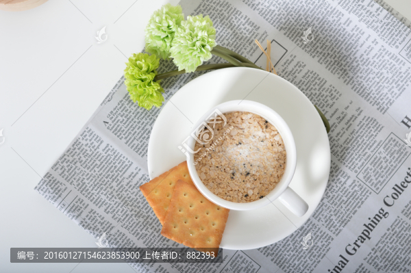 核桃麥片頂視圖