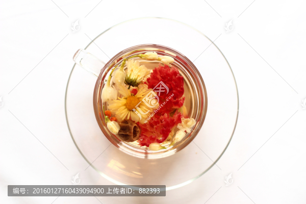 菊花花茶頂視圖