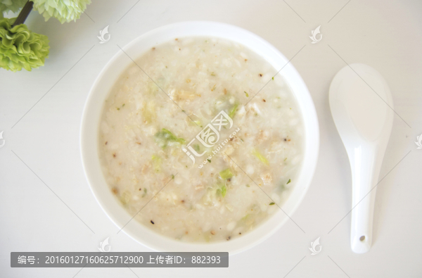 美味瘦肉粥頂視圖