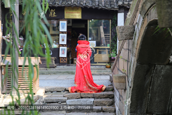 甪直石橋,古裝人物