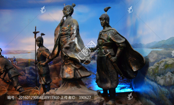 吳王夫差開邗溝雕塑