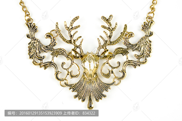 金色麋鹿,假領子鎖骨鏈,毛衣鏈