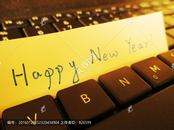 新年快樂,英文,祝福,鍵盤