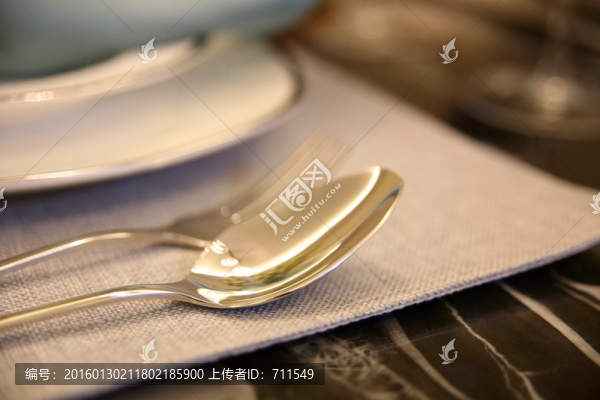 西餐餐具,勺子特寫(xiě)