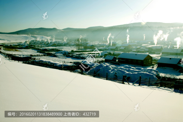 冬季北部山村