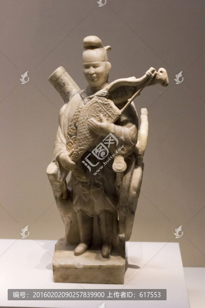 描金石雕武士俑