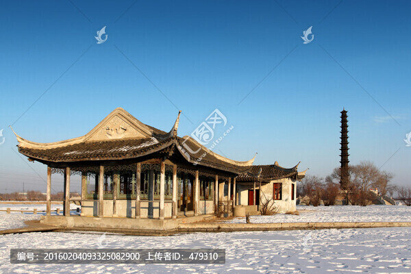 古建筑,涼亭,冰雪,冬天,白雪