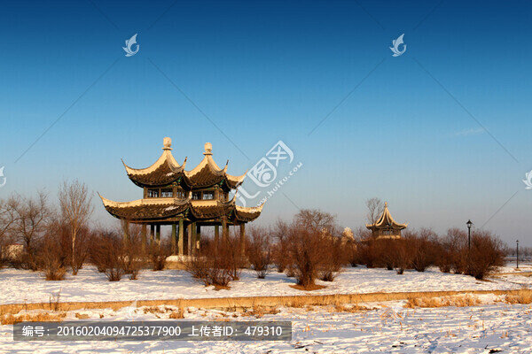 古建筑,涼亭,冰雪,冬天,白雪