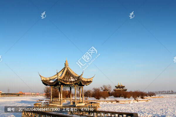 古建筑,涼亭,園藝,花園,冬天