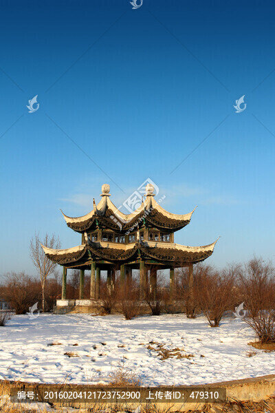 古建筑,涼亭,冰雪,冬天,白雪