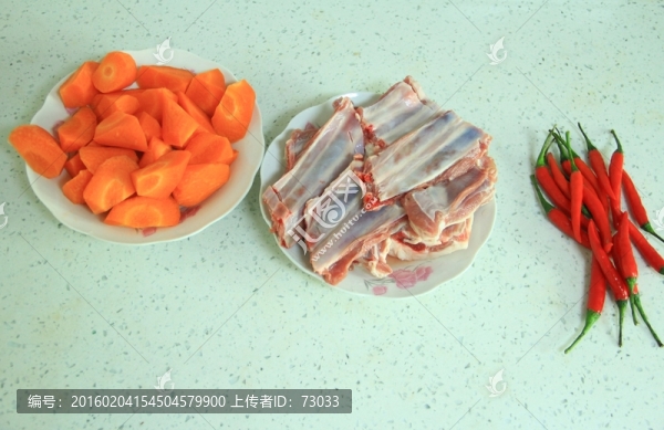羊排,胡蘿卜,辣椒
