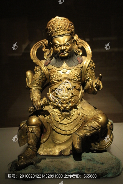 銅鍍金增長(zhǎng)天王像