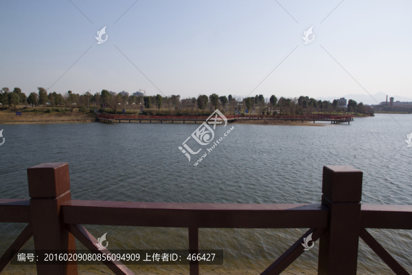 水波,公園,藍天,樹木