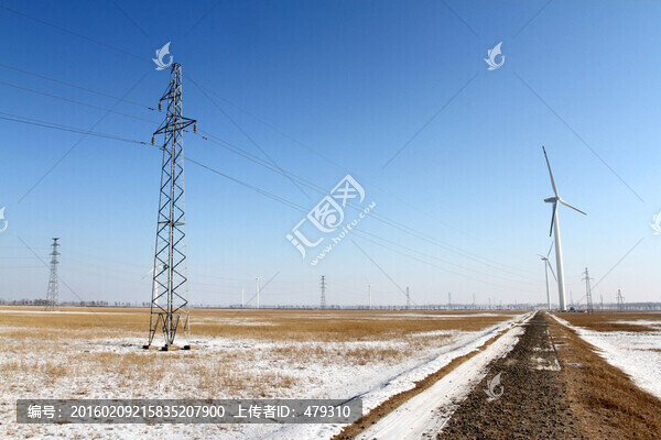 風力發(fā)電,大風車,高壓線,工業(yè)