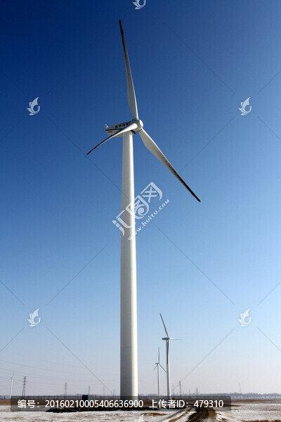 力發(fā)電,大風(fēng)車,高壓線,藍(lán)天