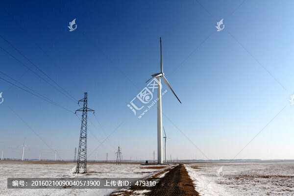 風(fēng)力發(fā)電,大風(fēng)車(chē),高壓線,公路