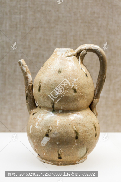 景德鎮(zhèn)窯影青褐彩葫蘆壺,宋