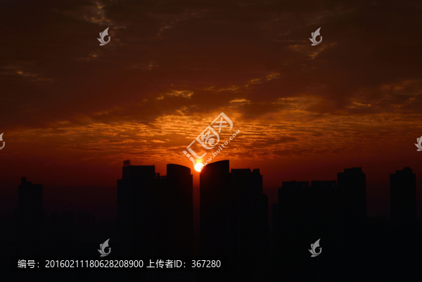 城市日出