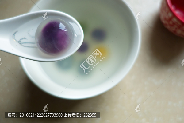 紫薯湯圓,水晶透明