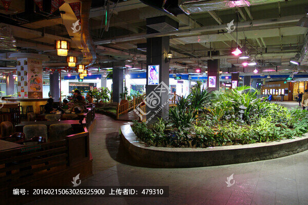商場,大廳,綠植,綠色植物