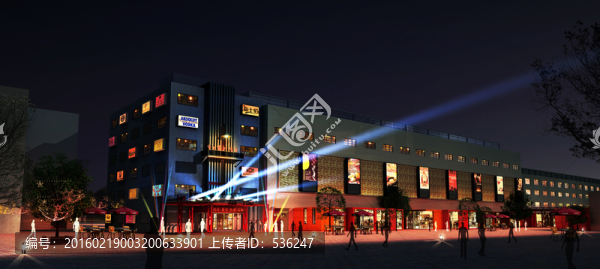 商業(yè)區(qū)建筑外觀設(shè)計效果圖夜景