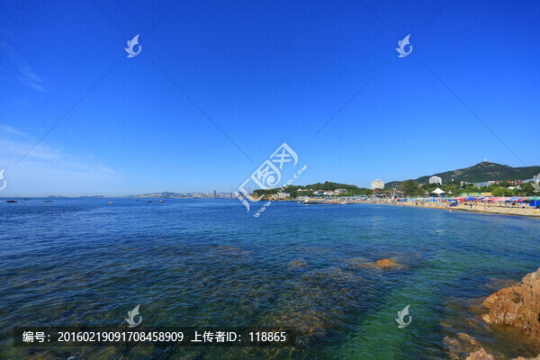 大連,傅家莊海濱浴,清澈海水