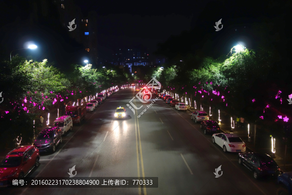 夜景,公路,汽車燈,春節(jié)夜景