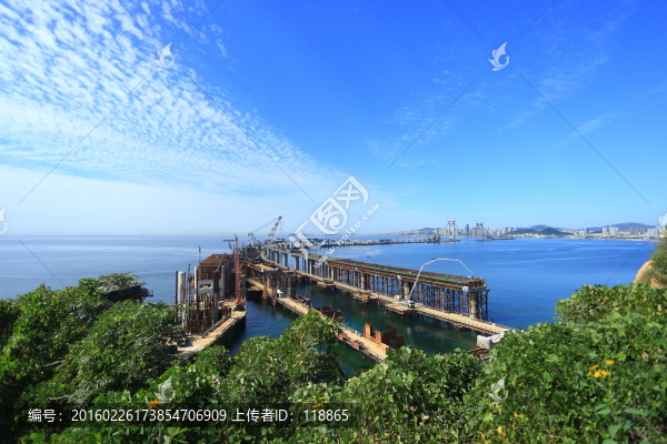 大連,星海灣大橋,施工