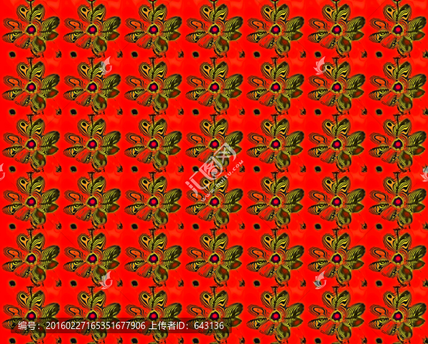 紅底金色小花圖案