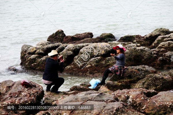礁石,海邊,魚鱗洲,自然風(fēng)景
