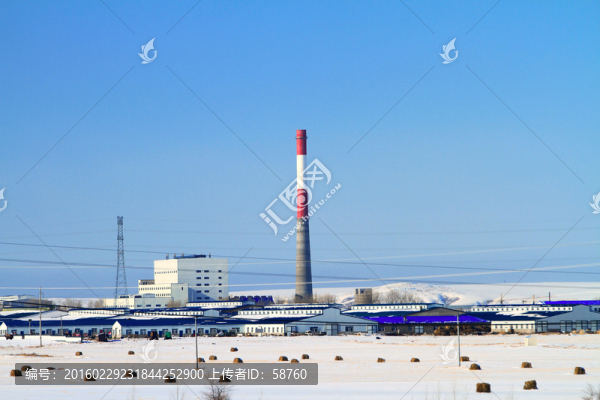 發(fā)電廠雪景