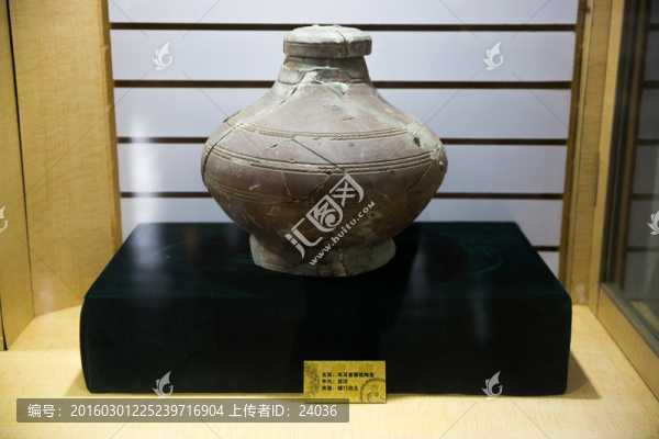 博物館,雙耳麥穗紋陶壺