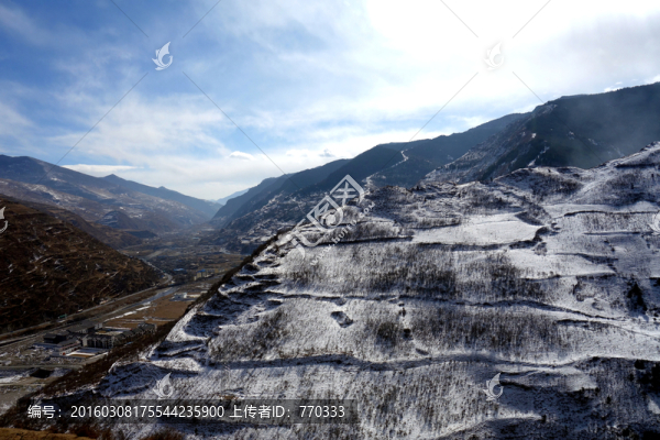 山谷,峽谷,雪山,雪景
