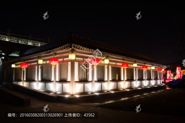 唐建筑,燈光,燈籠,夜景