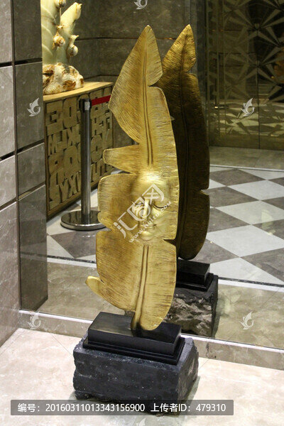 雕塑,銅雕,樹(shù)葉,葉子,金屬雕