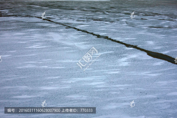 冰湖,湖面,裂紋