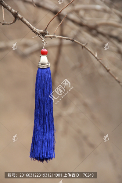 孔雀藍古風流蘇耳墜